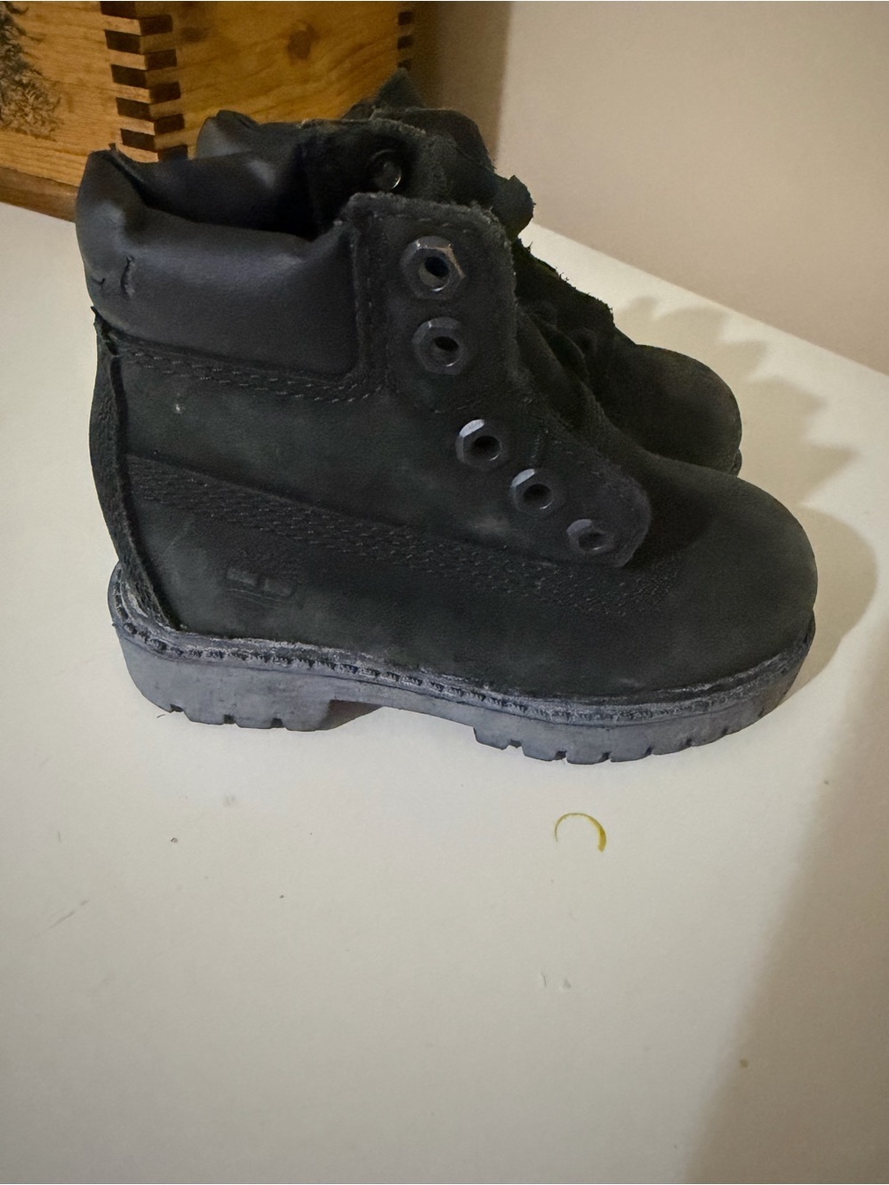 Timberland Kids Black Leather Lace-Up Boots